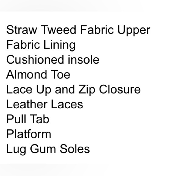 Mimi Combat Boot Jamie size 8 1/2 New In Box . Straw Tweed outer. SPRING - Picture 7 of 7